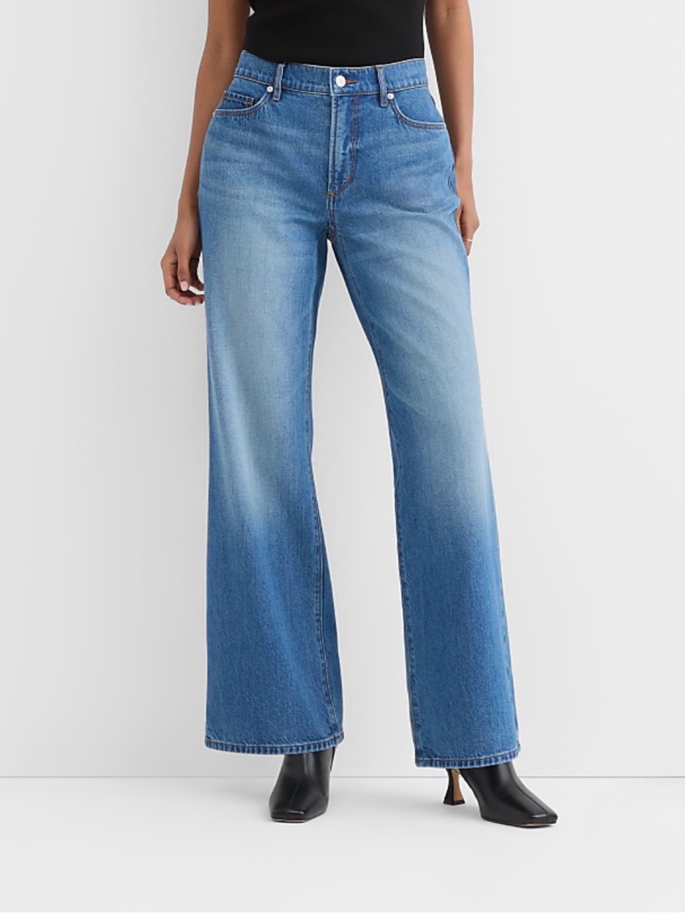 Rivet(e) Wide Leg Mid Rise Jeans Size 26 NWT